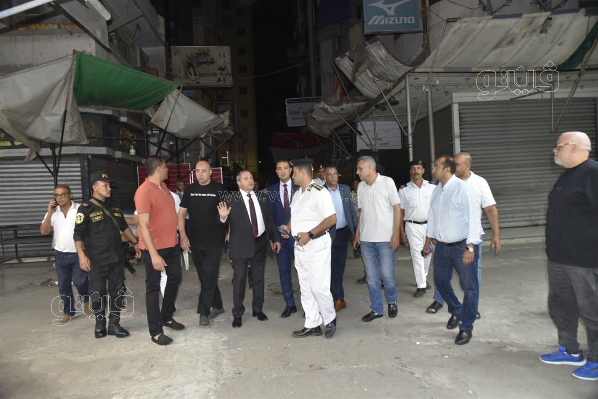 محافظ بورسعيد يتفقد موقع الحريق، فيتو 