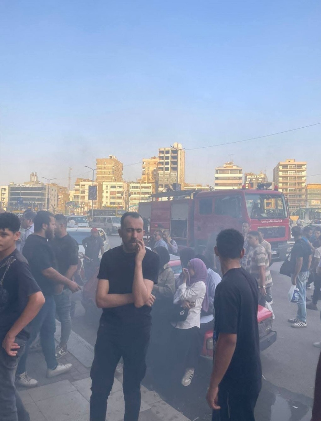 حريق فرع شركة WE بالألف مسكن