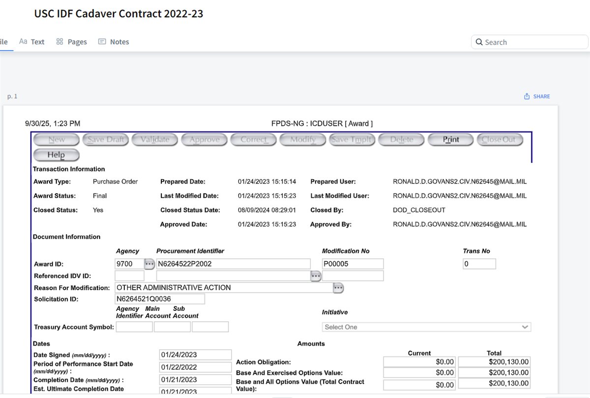 عقد البحرية الأمريكية في عام 2023، فيتو