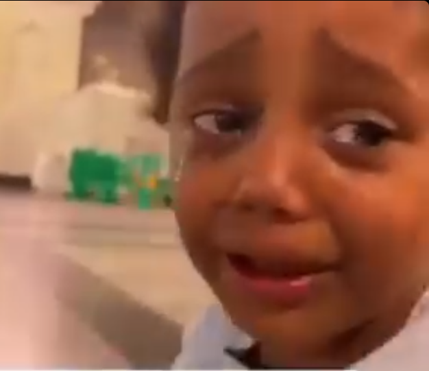 طفل ينهار بالبكاء عند زيارة قبر رسول الله، فيتو