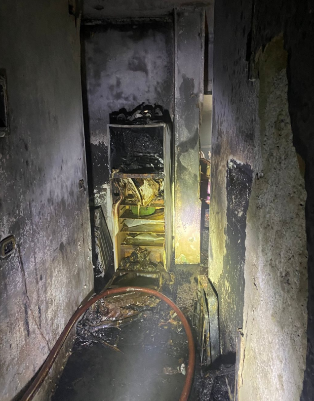 حريق شقة بالسلام