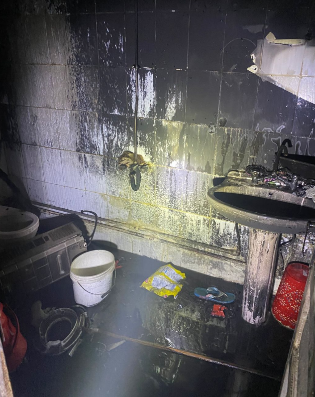 حريق شقة بالسلام