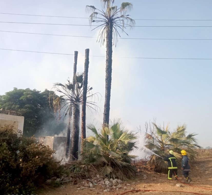 السيطرة على حريق في مخلفات زراعية وبناء بمدينة قها&nbsp;