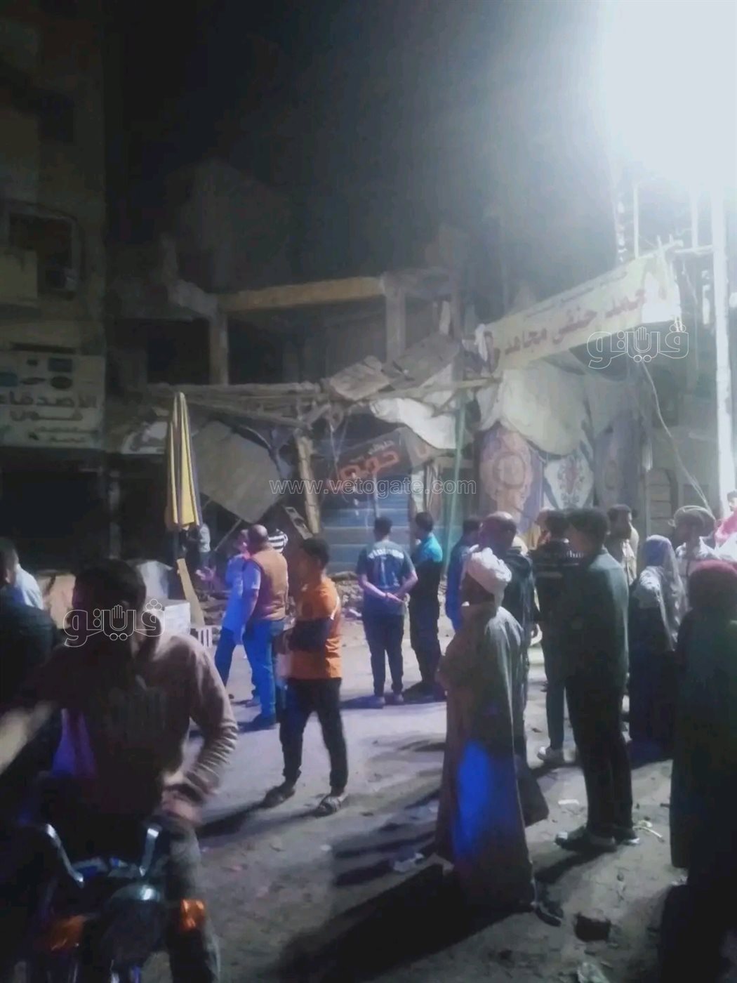 انهيار جزئي لعقار سكني فاقوس،فيتو