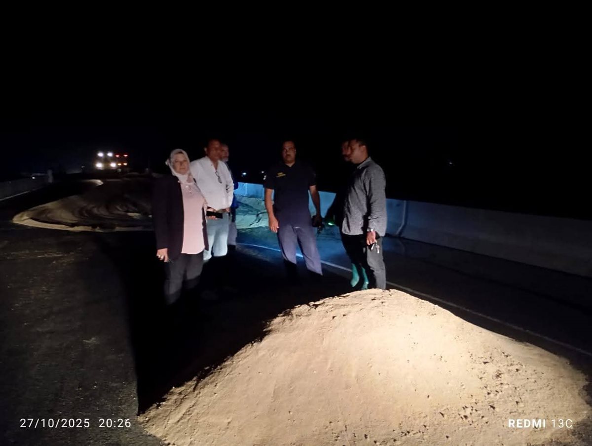 نائب محافظ الغربية يتفقد موقع انقلاب تانكي زيت