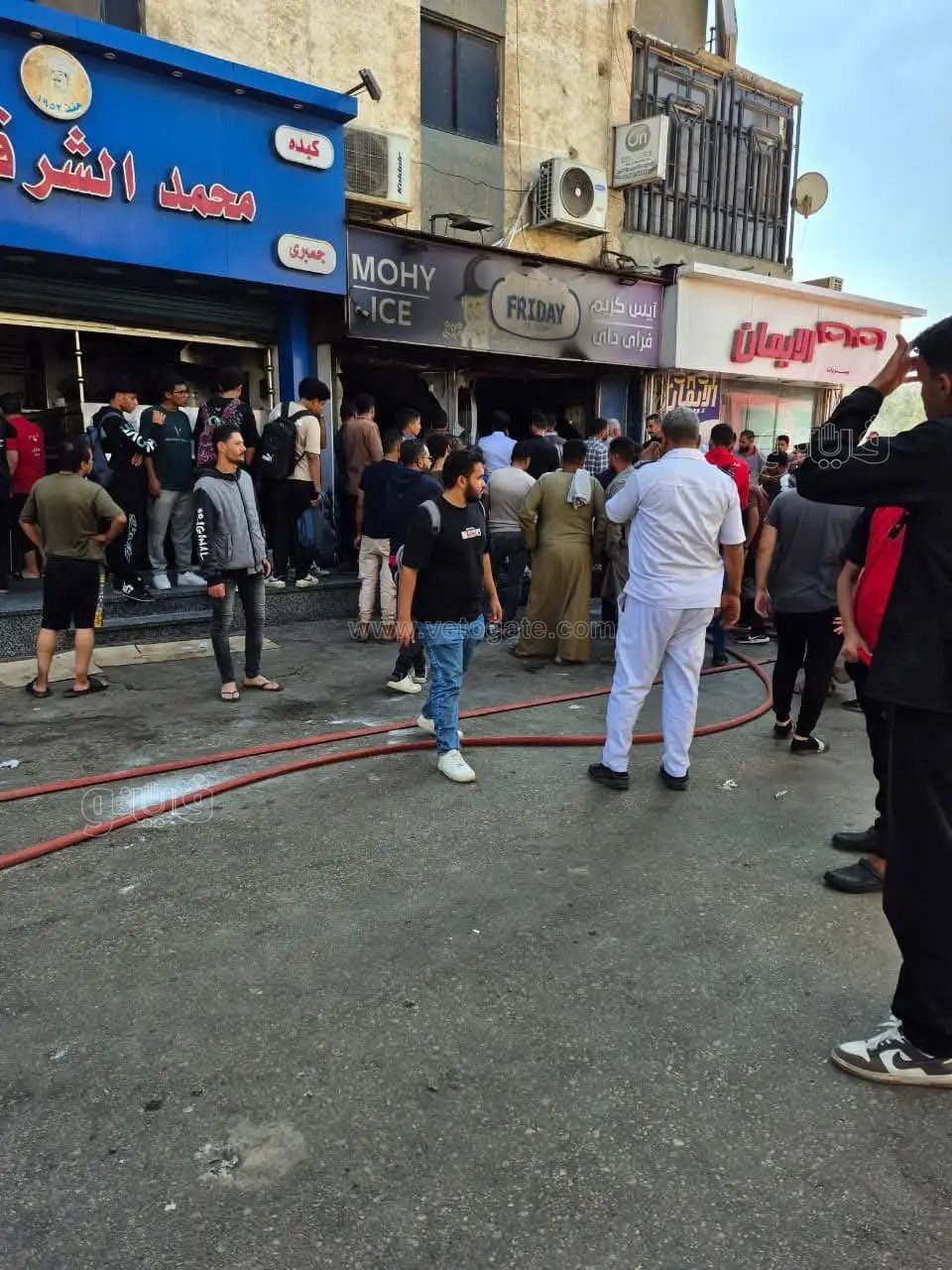 حريق داخل محل تجاري شهير بمنطقة الأردنية،فيتو