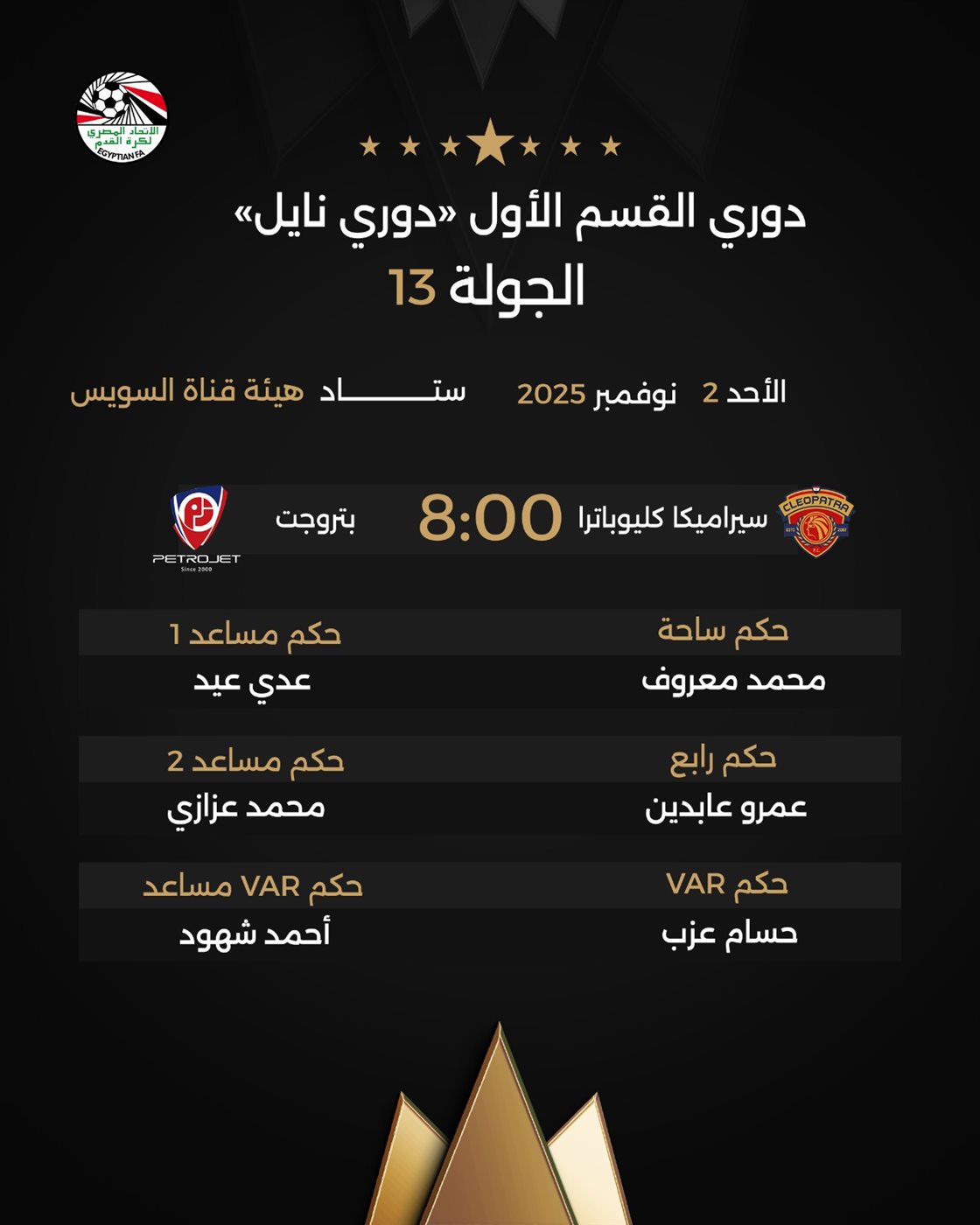 حكام مباراة سيراميكا وبتروجت، فيتو