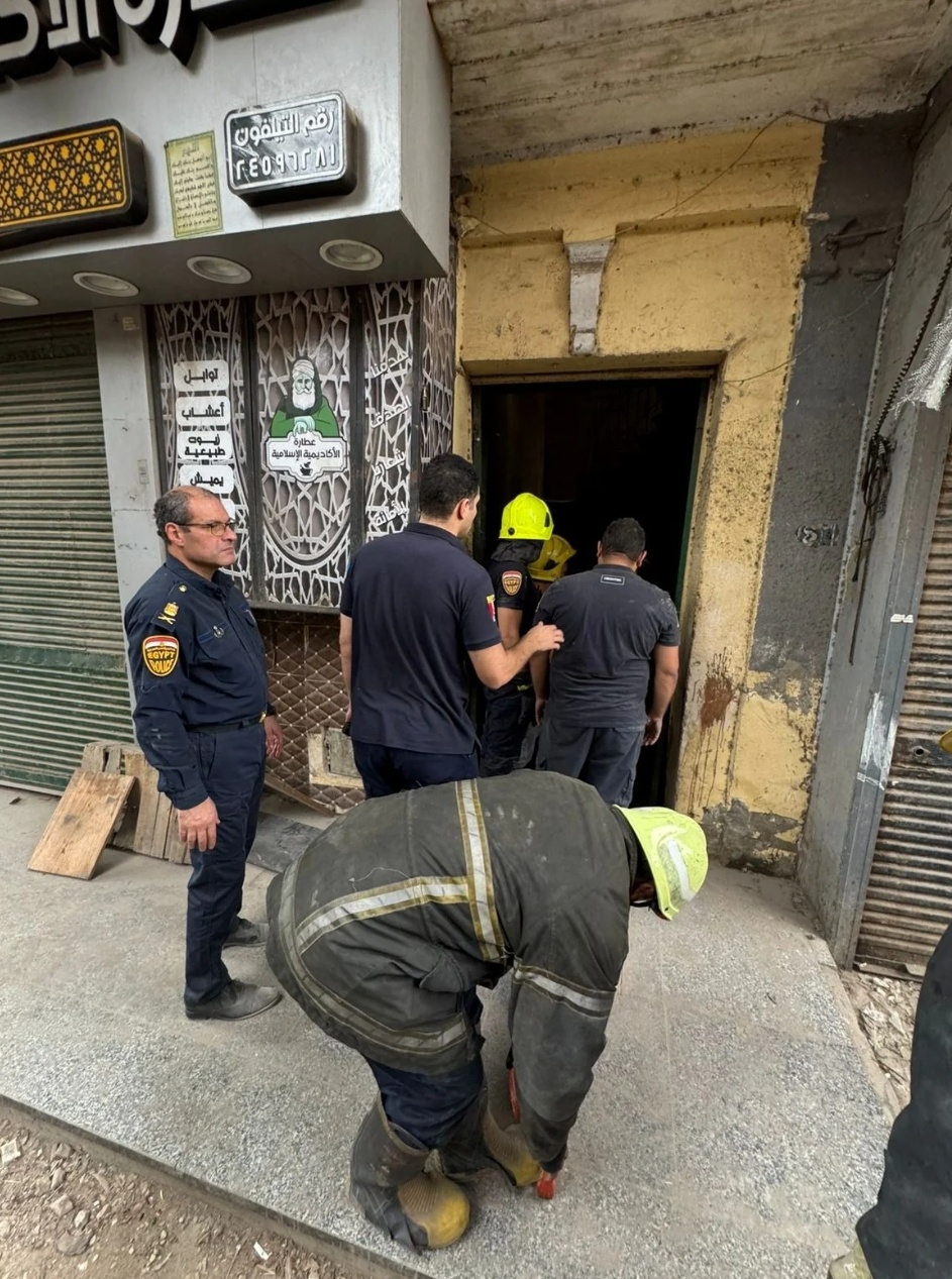 إنهيار جزئى لعقار روض الفرج