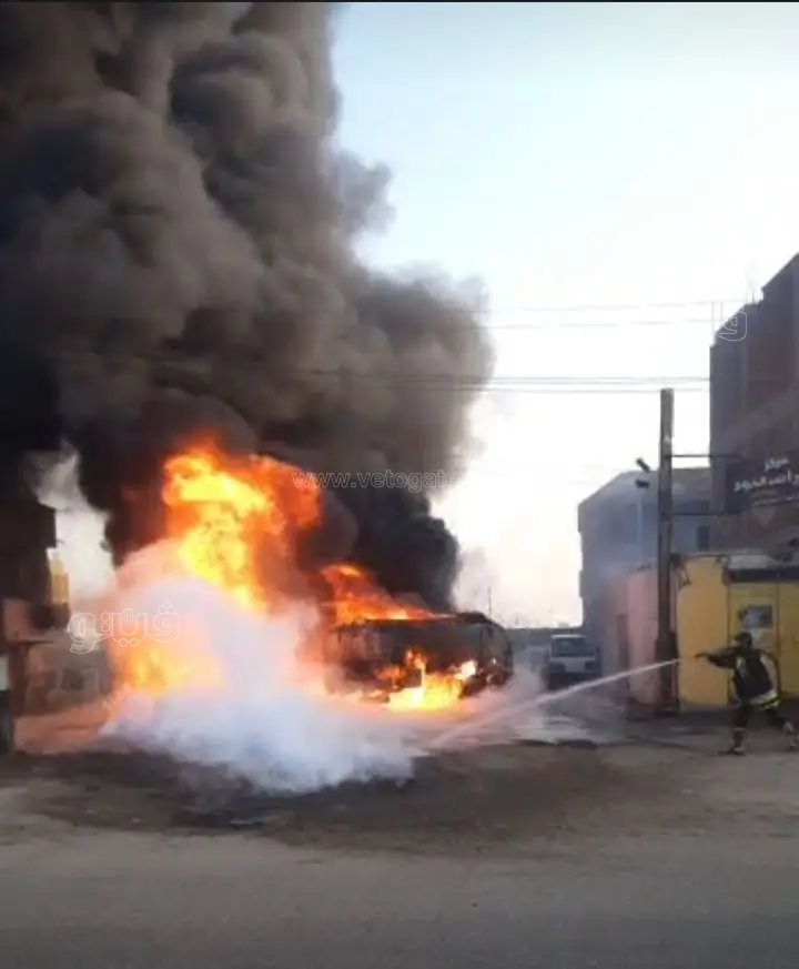 السيطرة على حريق محطة بنزين كفر العزازي،فيتو