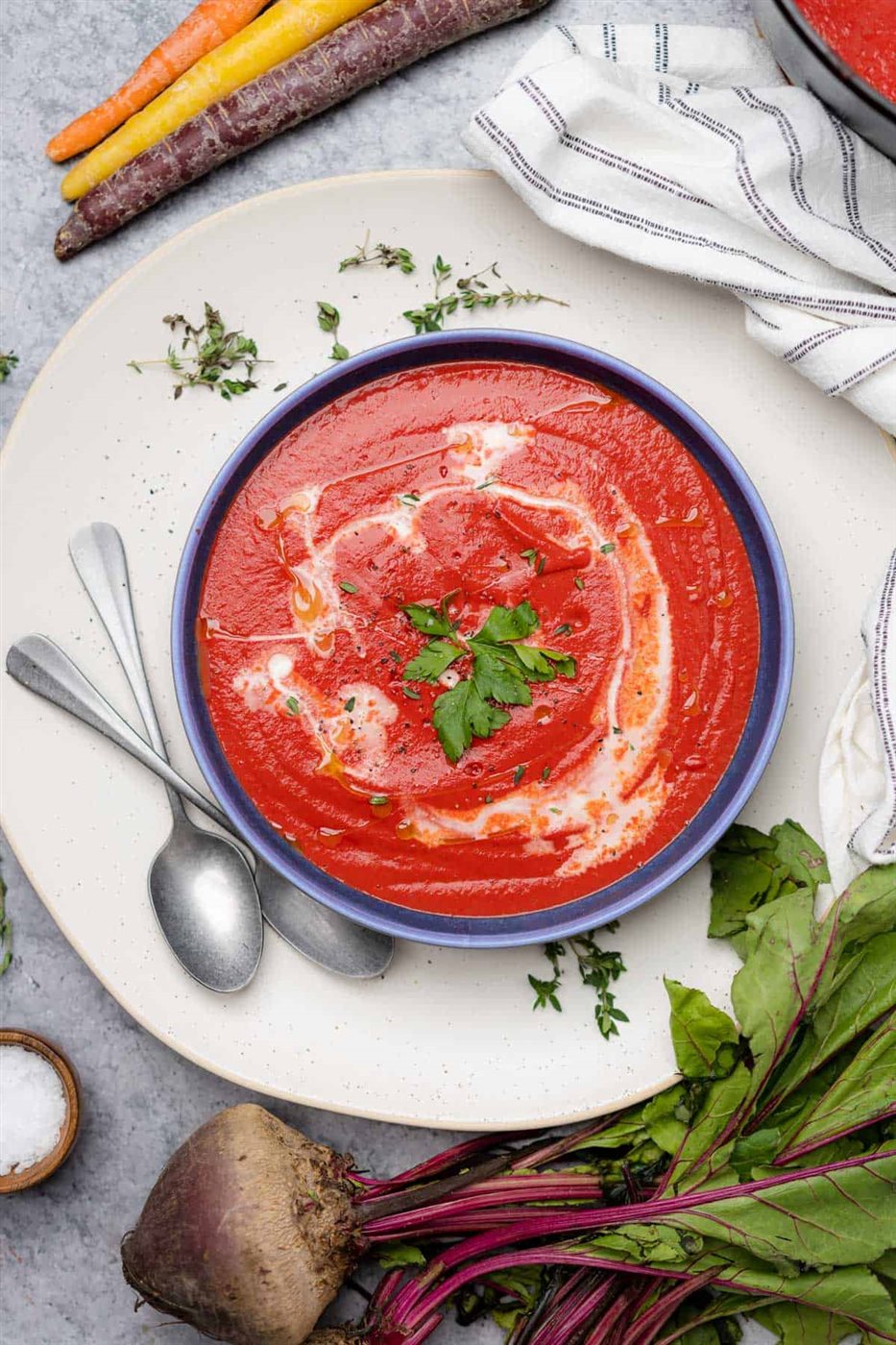 شوربة الجزر والبروكلي والبنجر