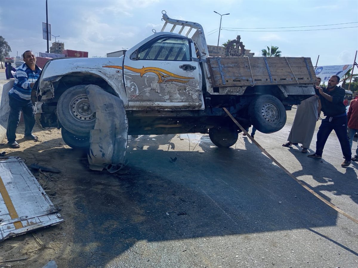 تصادم 3 سيارات بالزراعي القليوبية