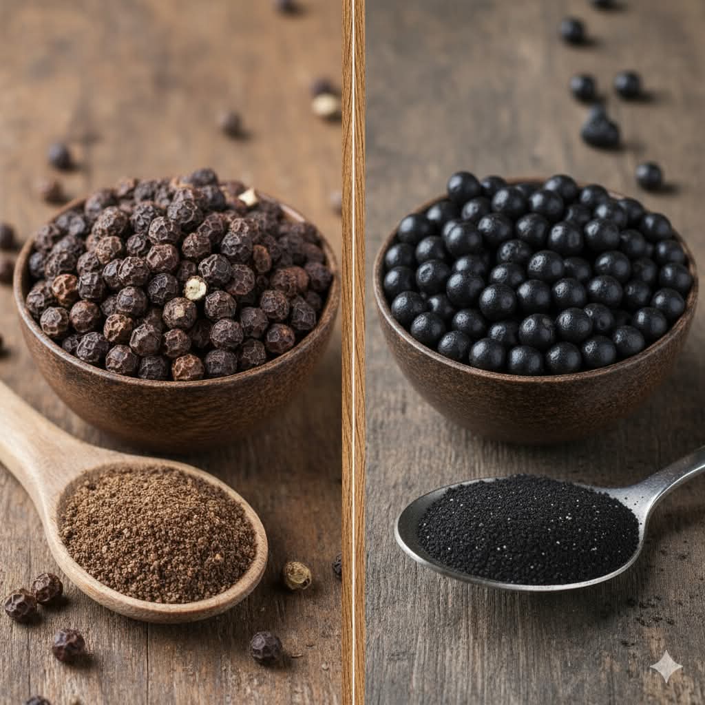 الفلفل الأسود الأصلى والمغشوس