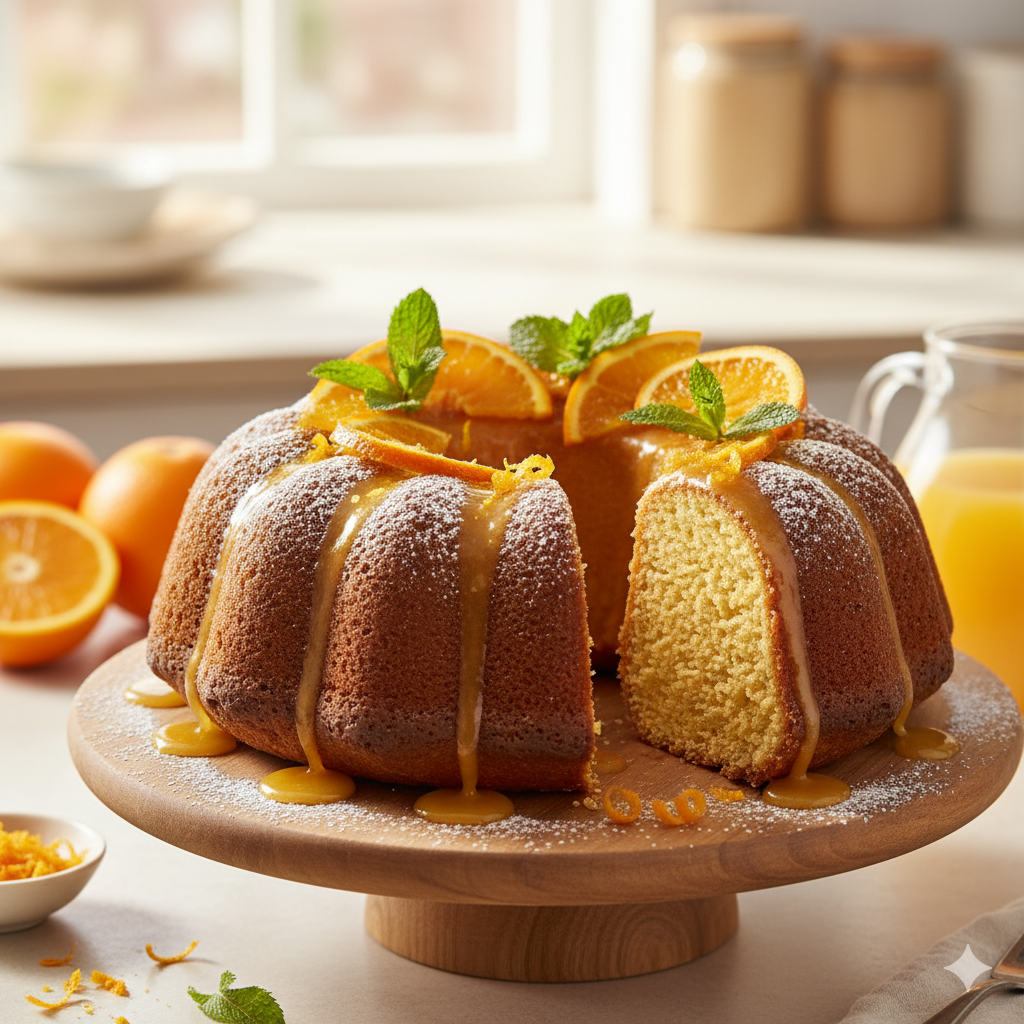 كيكة البرتقال الهشة
