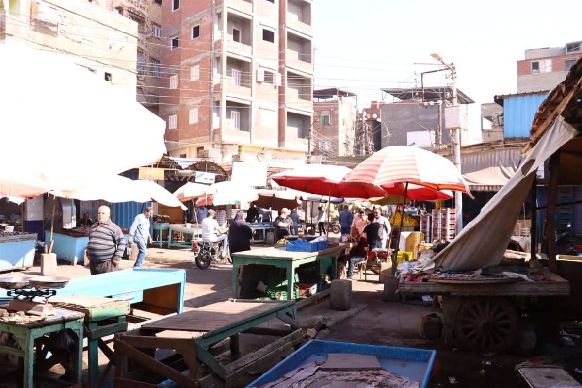 جولة بمدينة عزبة البرج لمتابعة خطة تطوير سوق المدينة