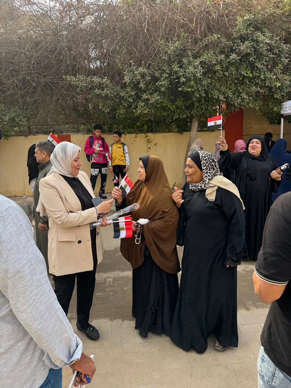 توزيع الاعلام علي المواطنيين بالقليوبية،فيتو 