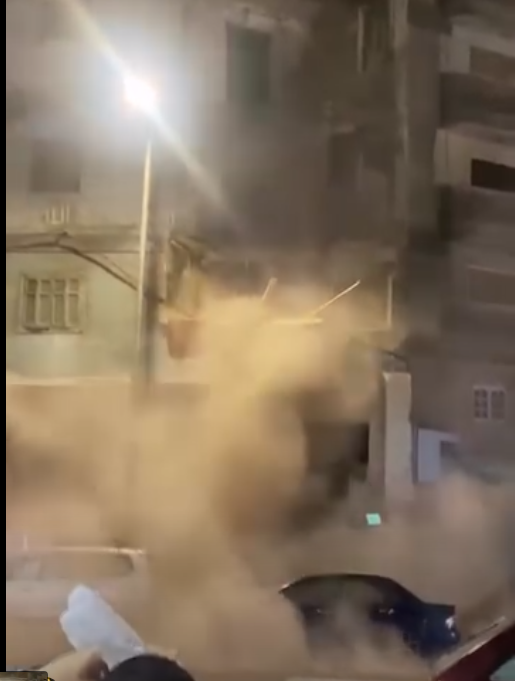 لحظة انهيار عقار الإسكندرية، فيتو