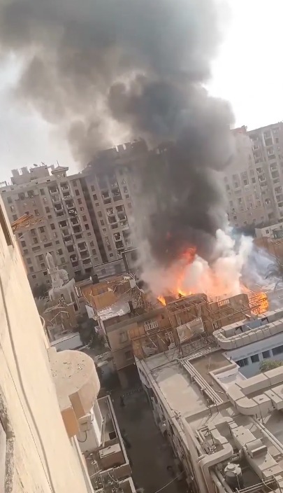 &nbsp;حريق لوكيشن تصوير داخل ستوديو مصر&nbsp;