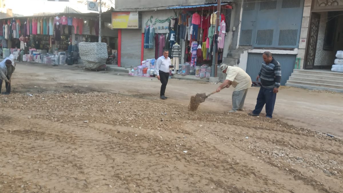 رصف شارع ترعة المنصورية 