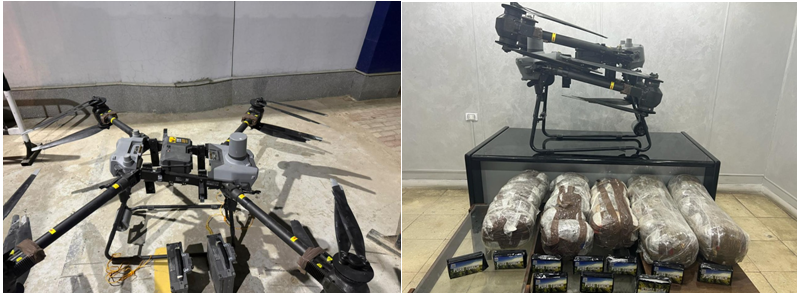 باستخدام طائرة درون.. إحباط تهريب 35 كيلو مخدرات في السويس