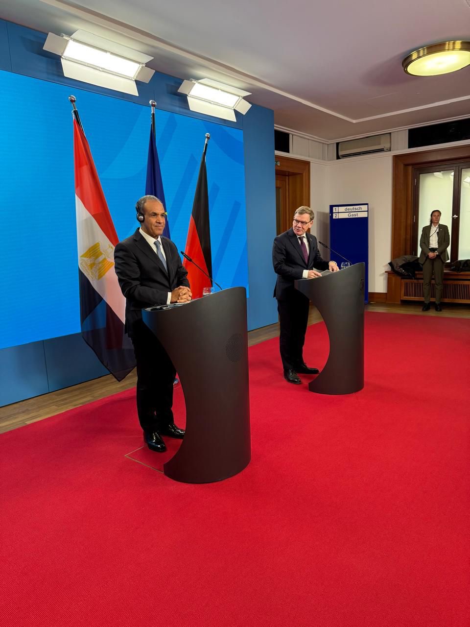 مؤتمر صحفى لوزير الخارجية ونظيره الألمانى، فيتو&nbsp;