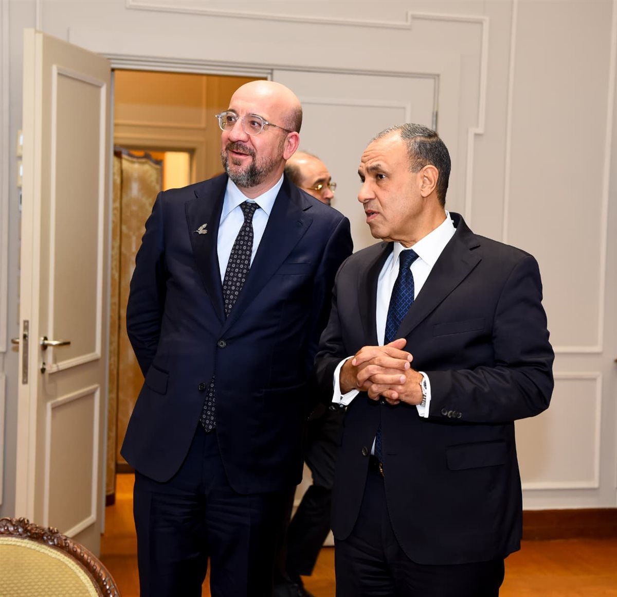 لقاء وزير الخارجية مع شارل ميشيل رئيس المجلس الأوروبي السابق