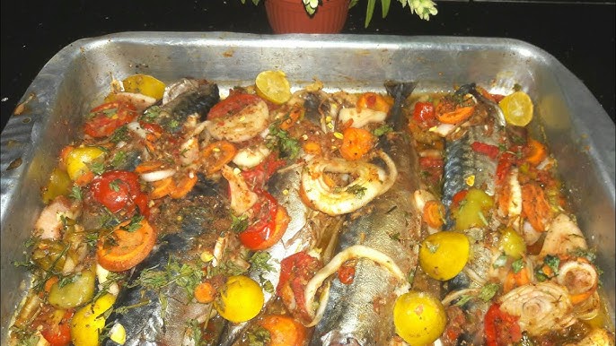 طريقة عمل صينية الماكريل فى الفرن 