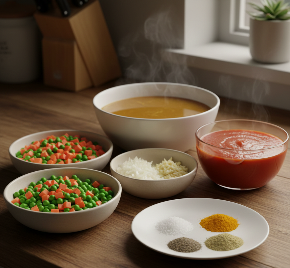 مكونات طاجن البسلة بالجزر