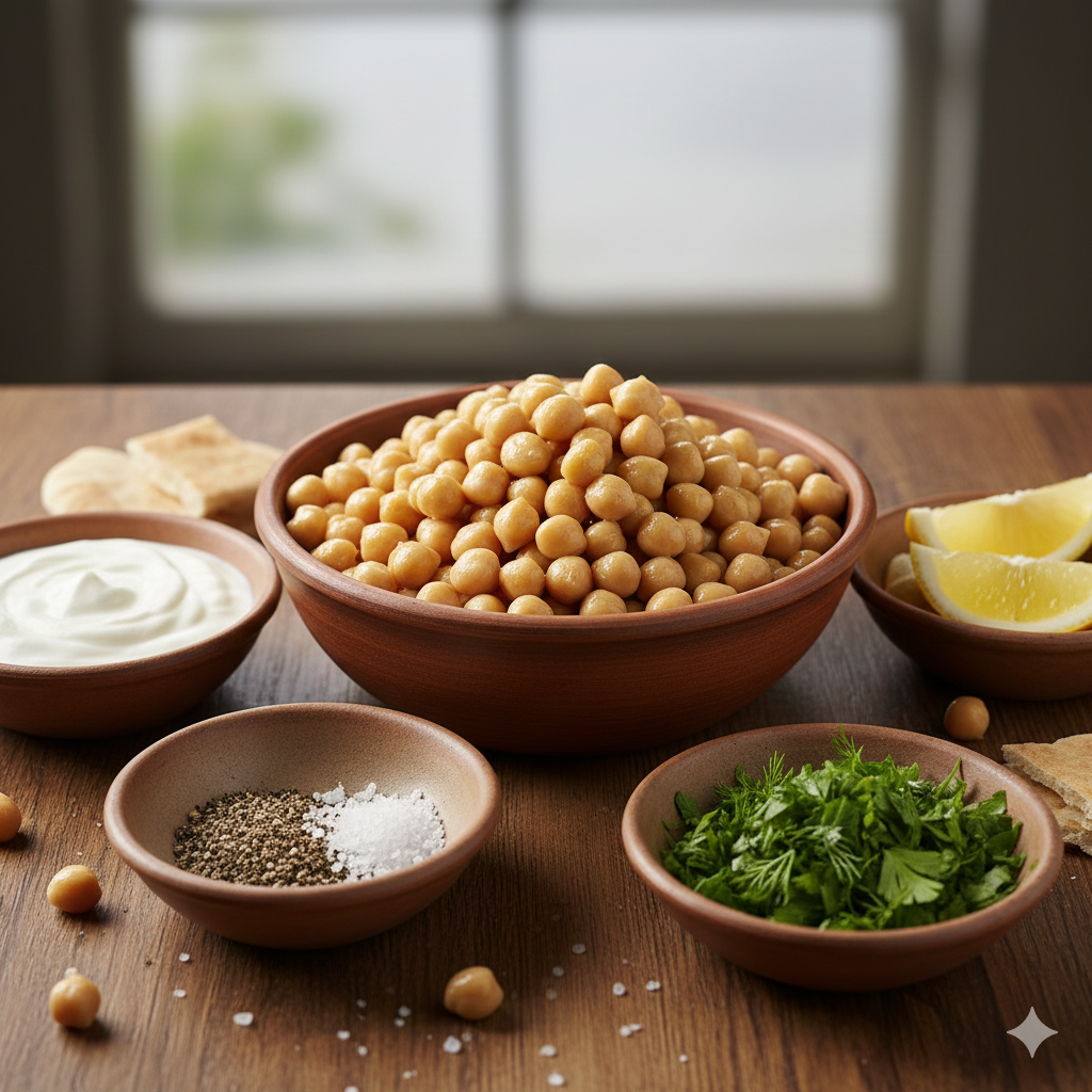 مكونات سلطة الحمص