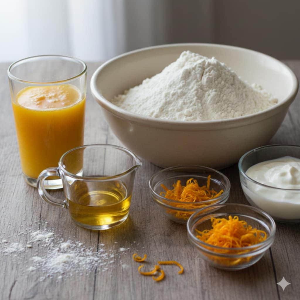 مكونات كيكة البرتقال