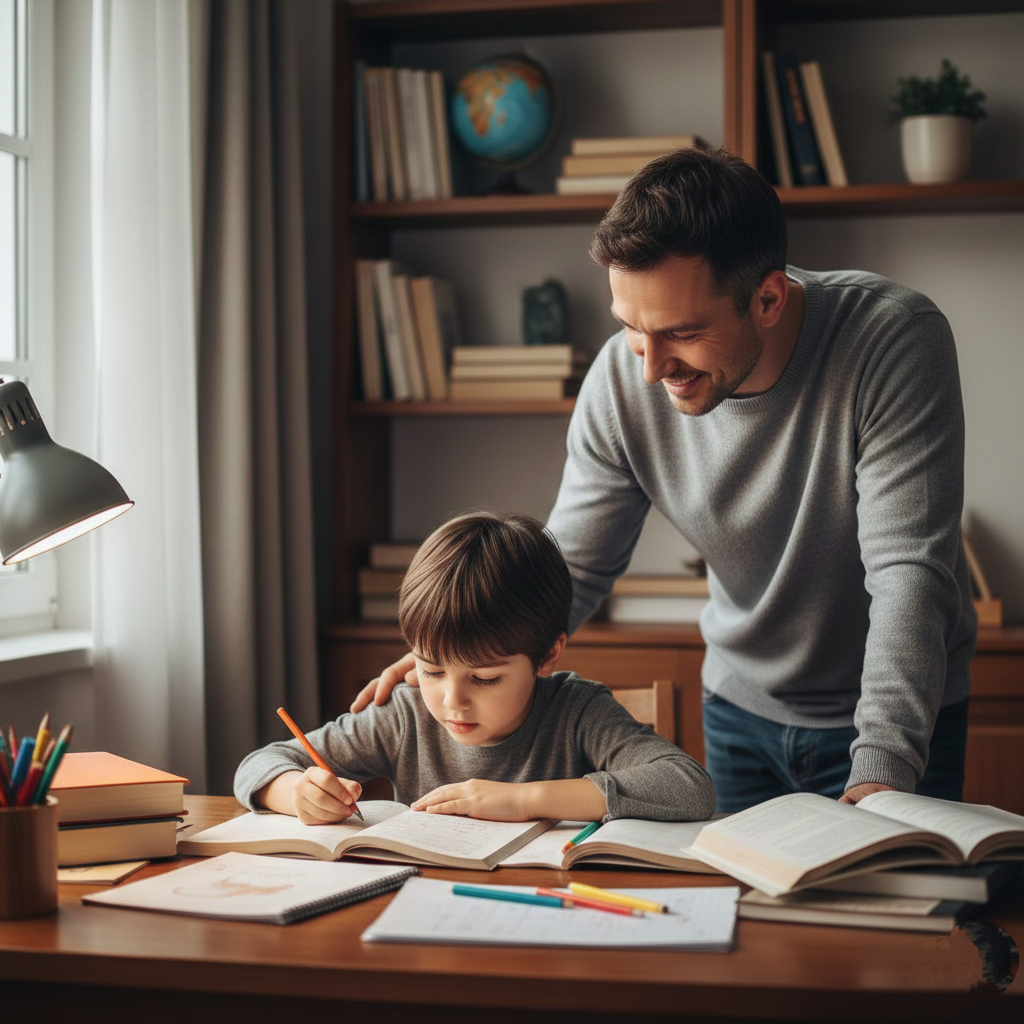 همية دعم الأب للأطفال وقت الامتحانات