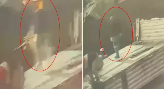 لحظة تعرض عامل لصعقة برق، فيتو