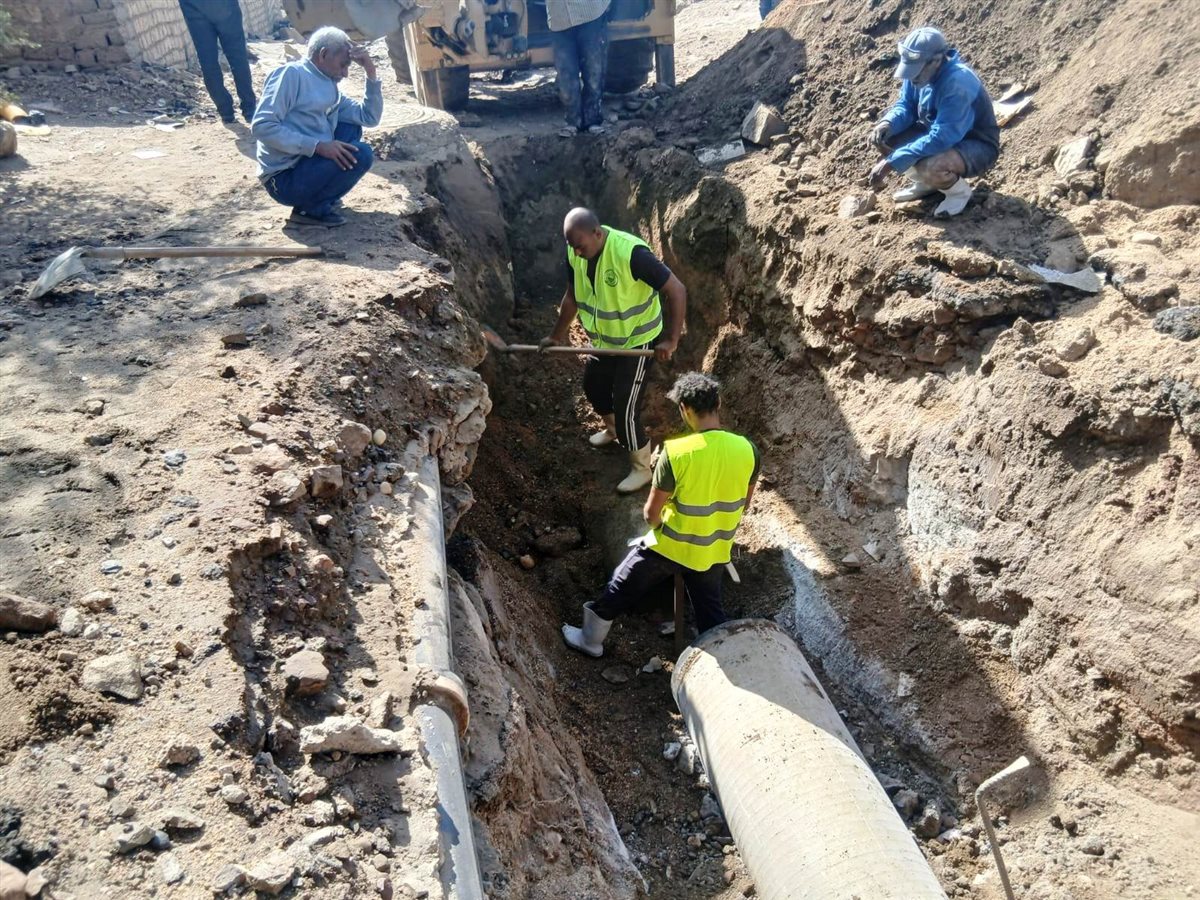 اصلاح خط مياه طرد الكرور