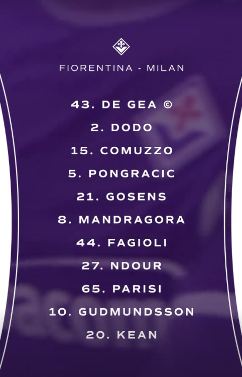 تشكيل فيورنتينا، فيتو