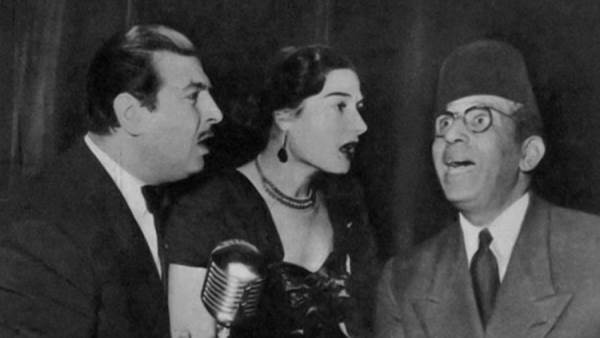 ليلى فوزى بين زوجيها عزيز عثمان وانور وجدى&nbsp;