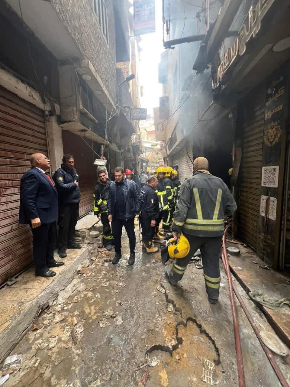 حريق محل تجاري بالجمالية