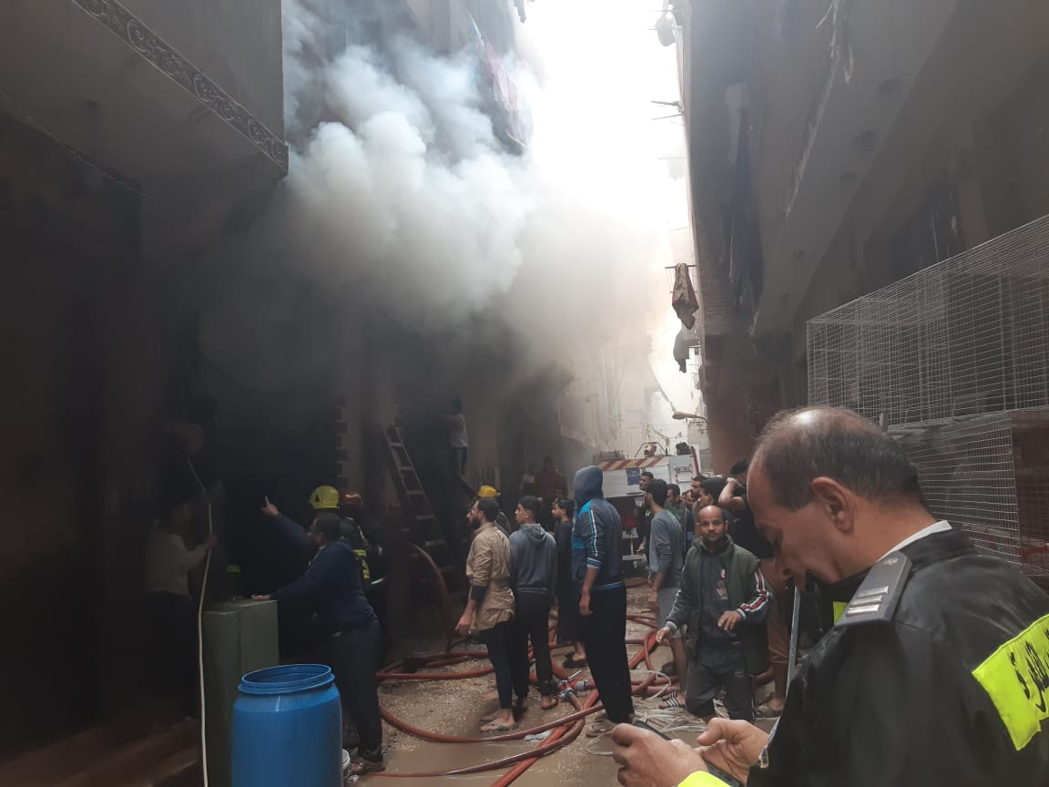 حريق بمنطقة السلام الخانكة، القليوبية&nbsp;