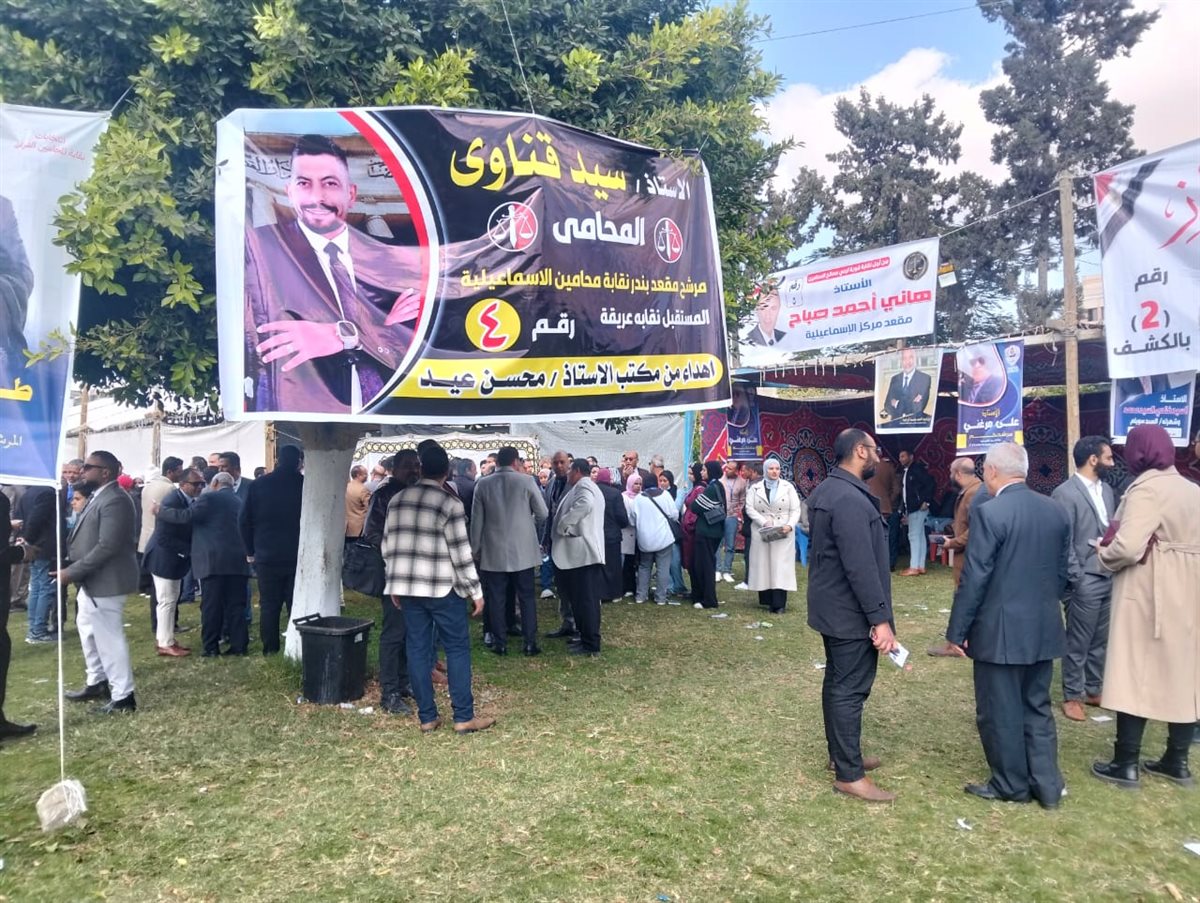 جانب من انتخابات نقابة المحامين في محافظة الإسماعيلية، فيتو