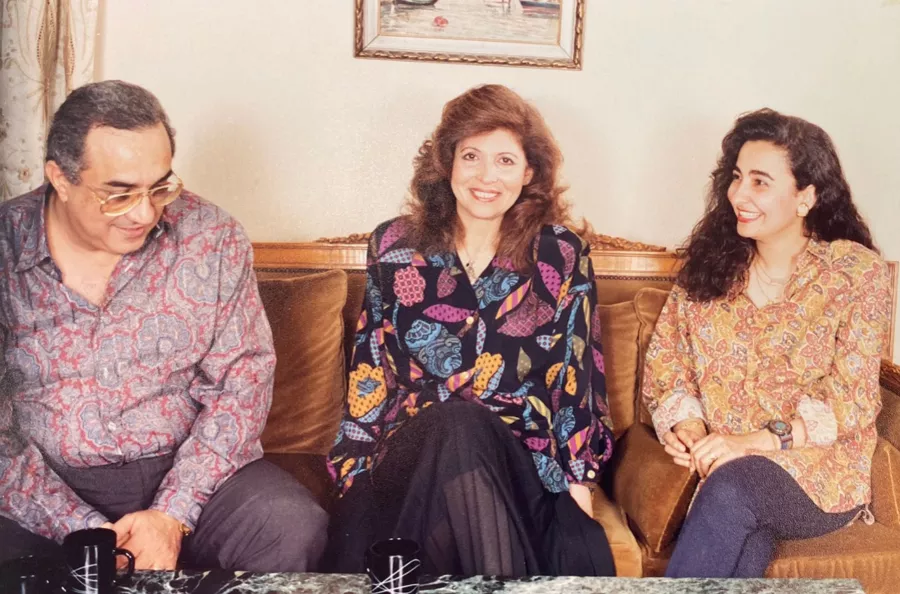 يحيى العلمى وزوجته الفنانة تهانى راشد وابنته الوحيدة&nbsp;