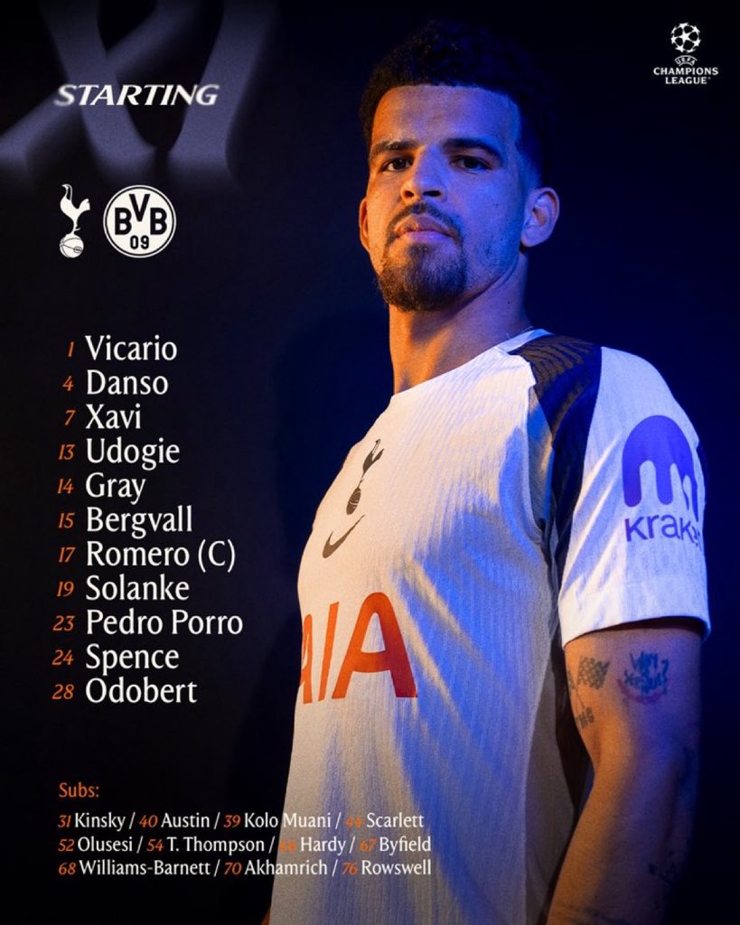 تشكيل توتنهام أمام بوروسيا دورتموند، فيتو