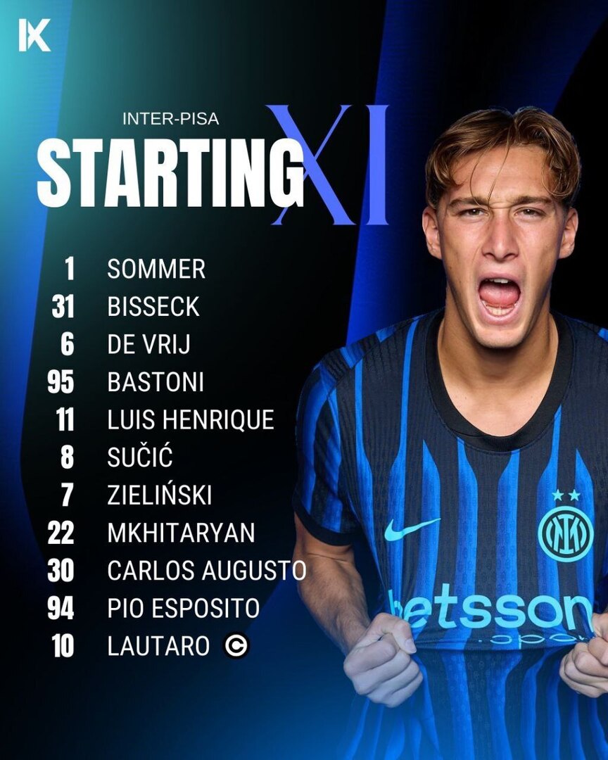 تشكيل إنتر ميلان أمام بيزا، فيتو