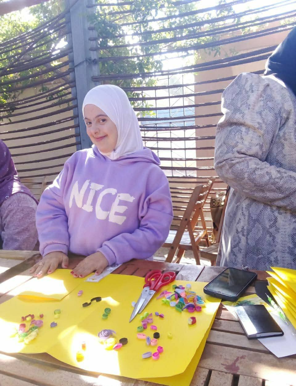 بعض الانشطة النوعية الموجهة لدعم ذوي الهمم في المدينة الصديقة للنساء بمدينة عزبة البرج