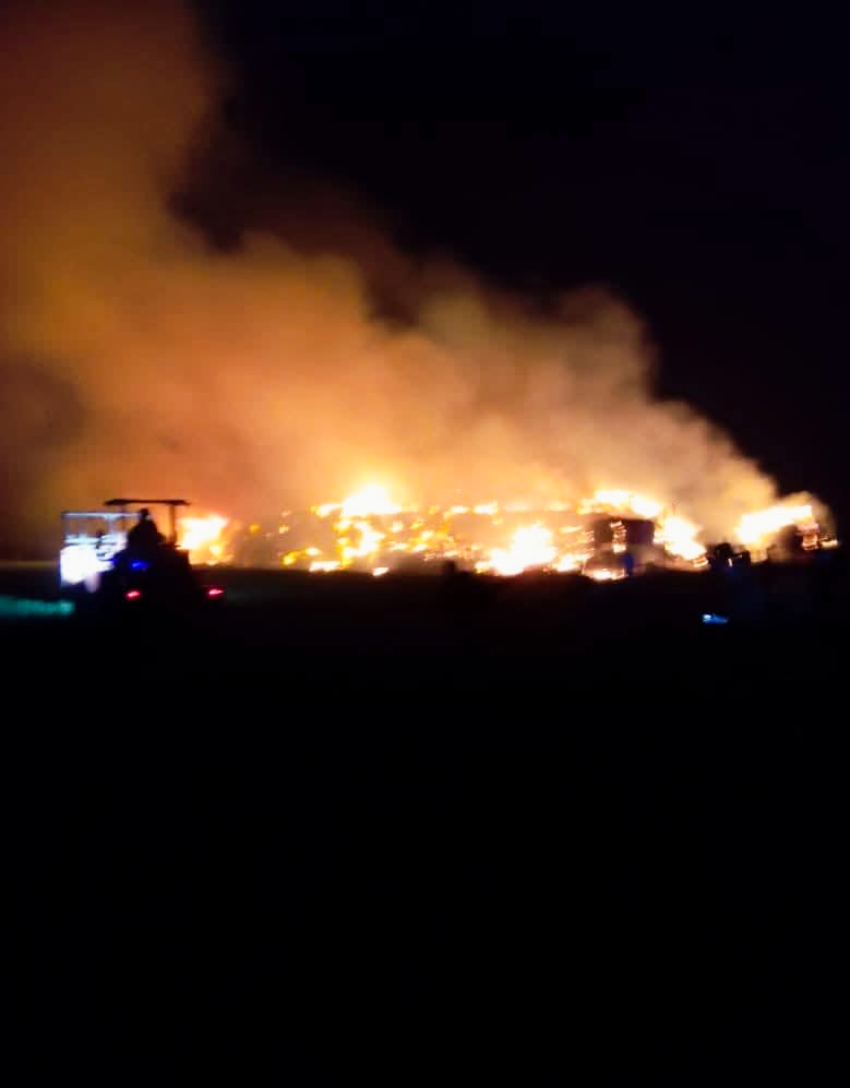 حريق هائل في شونة قش بقرية بشبيش بالمحلة