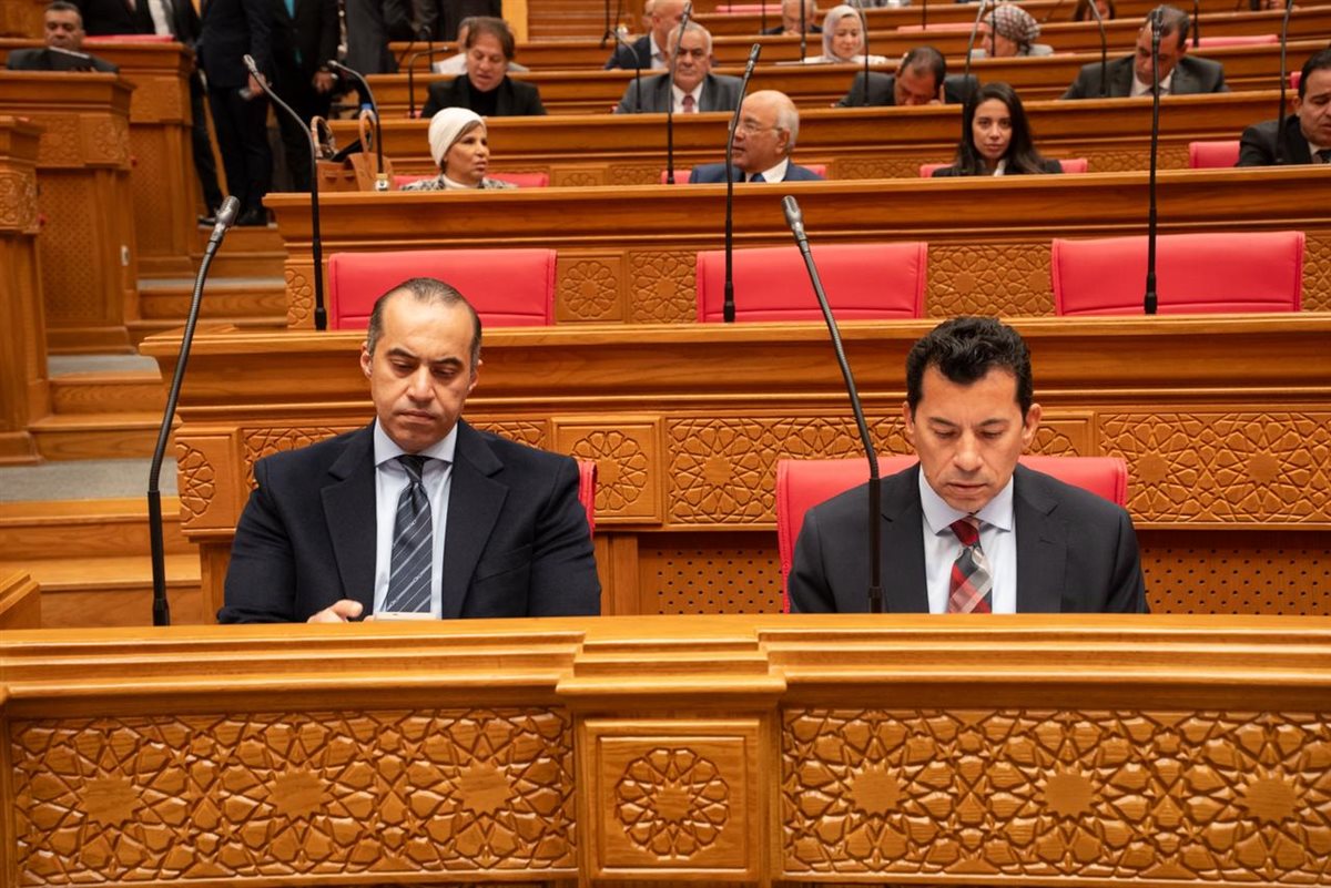 أشرف صبحي خلال مناقشة تعديلات قانون المهن الرياضية&nbsp;