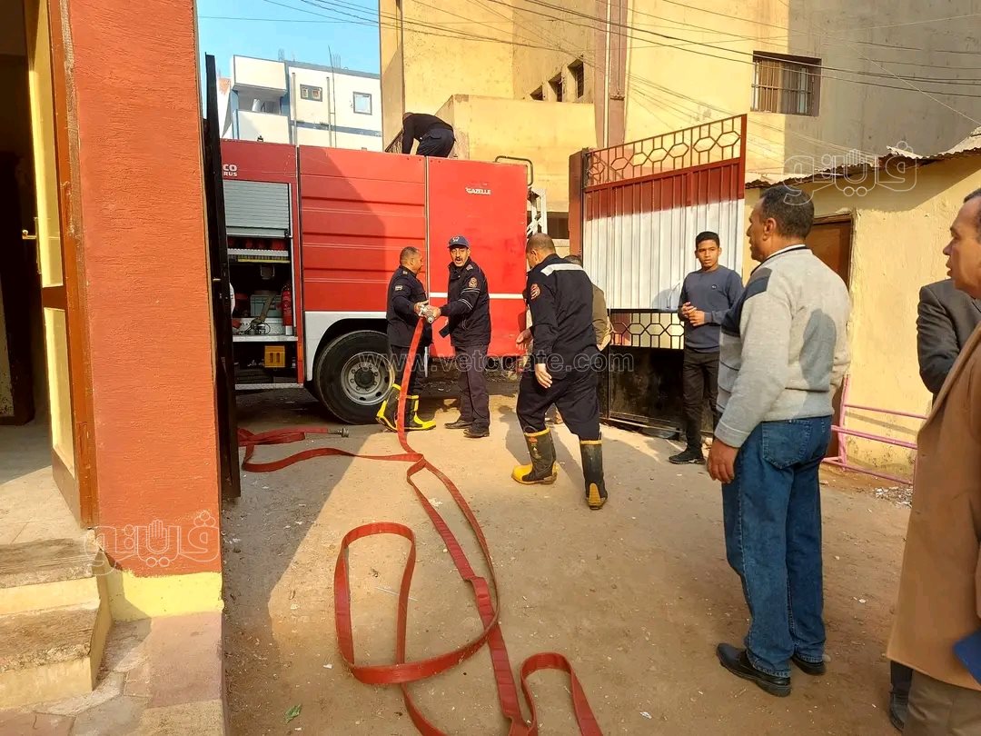 حريق بجوار مدرسة ثانوية بالشرقية،فيتو
