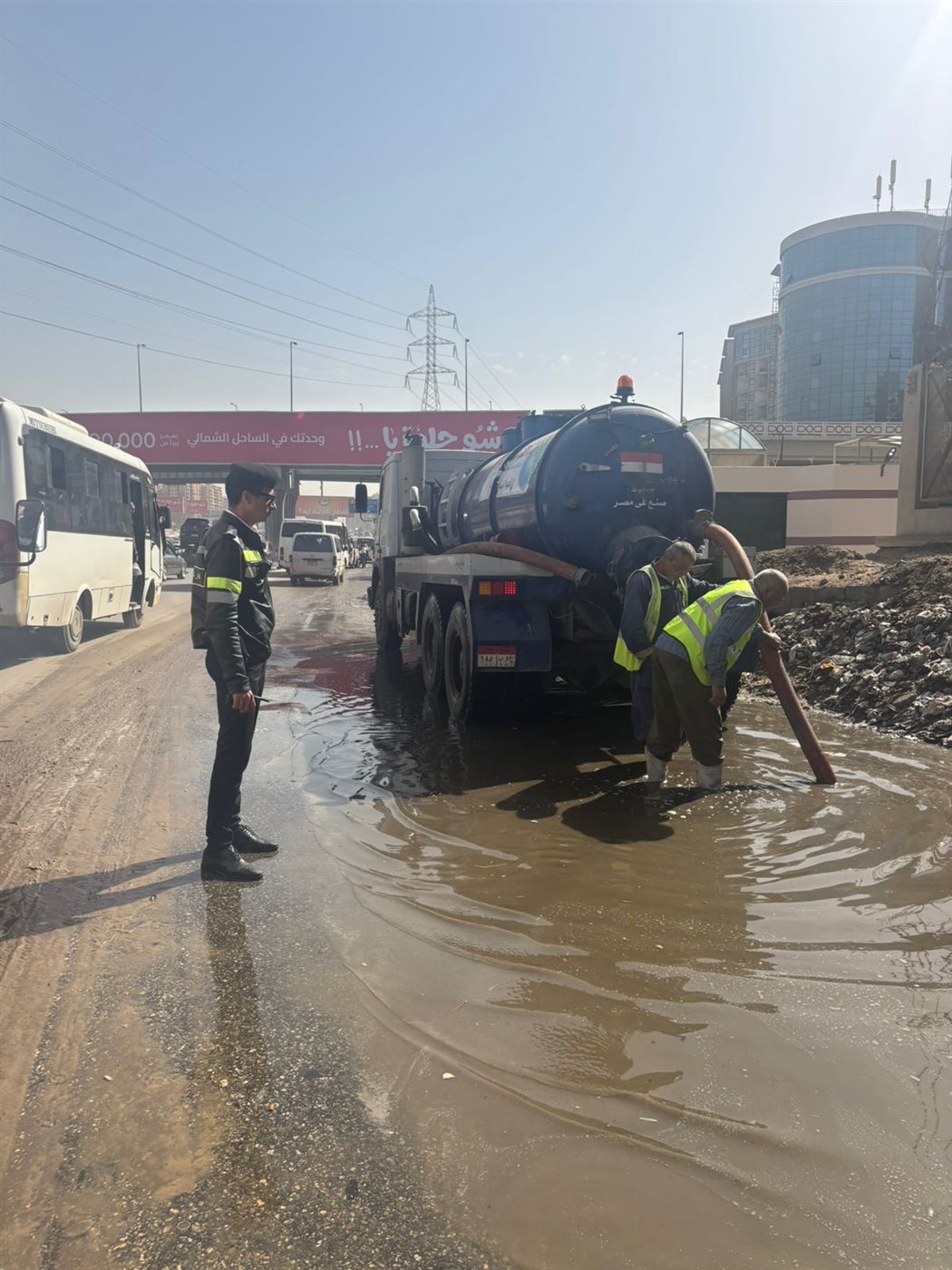 تسيير الحركة المرورية على دائري المنيب