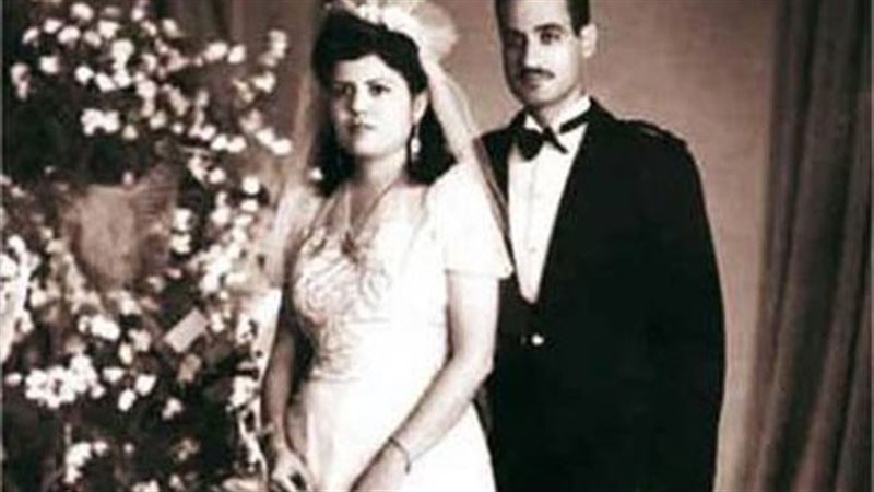 صورة زفاف جمال عبد الناصر وتحية كاظم