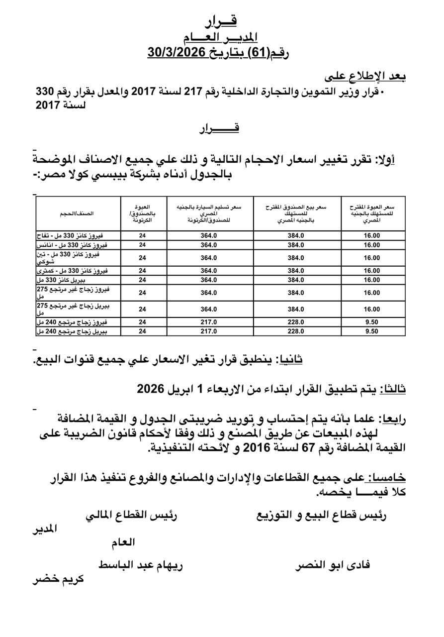 أسعار فيىوز وبيريل بعد الزيادة، فيتو