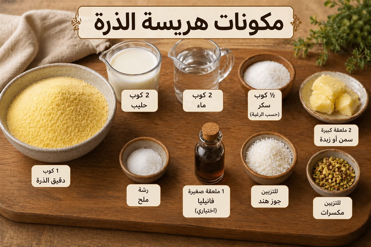مكونات هريسة الذرة