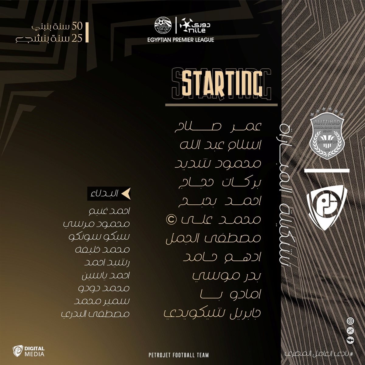 تشكيل بتروجت أمام الاتحاد، فيتو