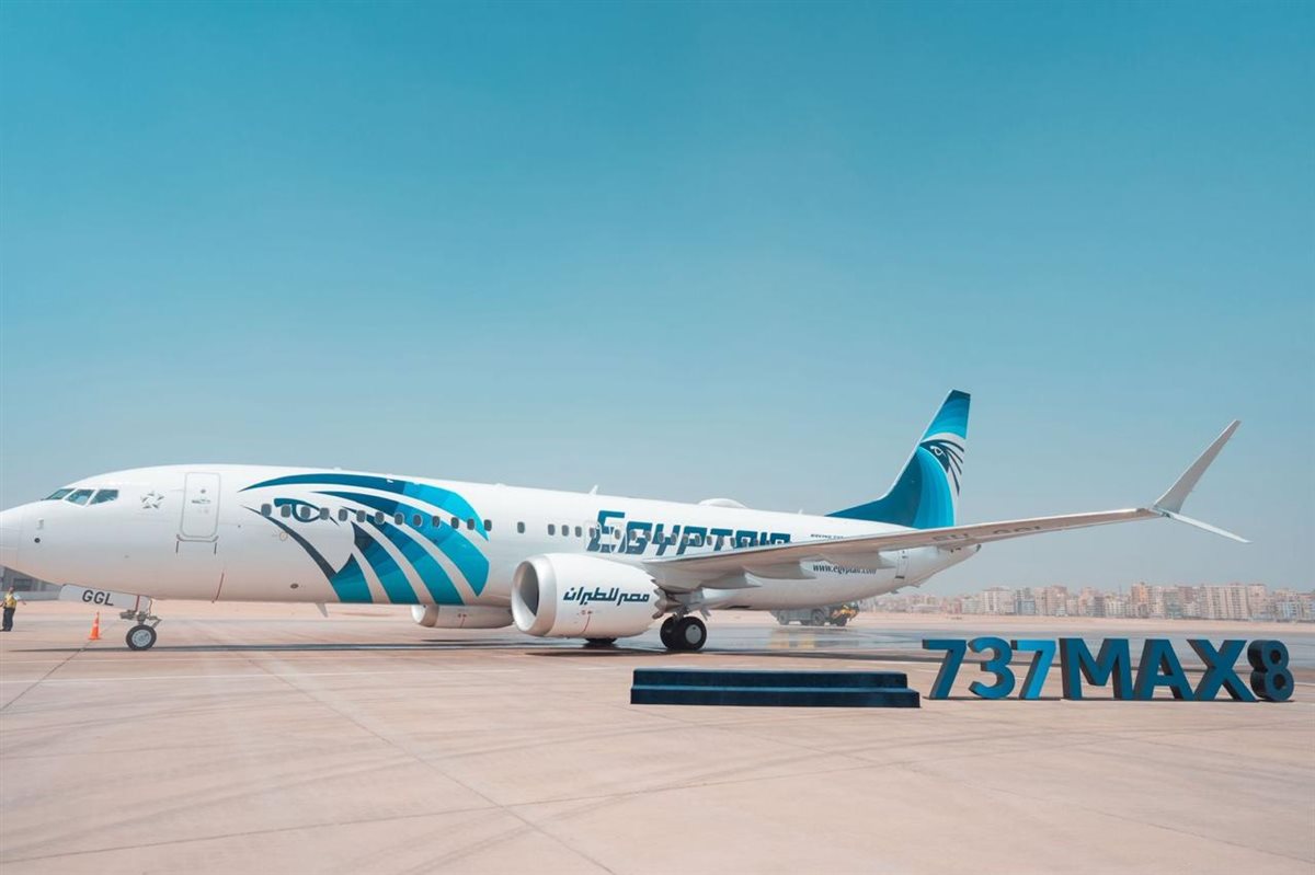 مصر للطيران تستقبل الطائرة الثالثة من بوينج B737-8 MAX